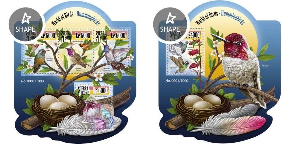 (image for) Sierra Leone 2015 Stamps Odd Shape Birds Of World Humming Birds