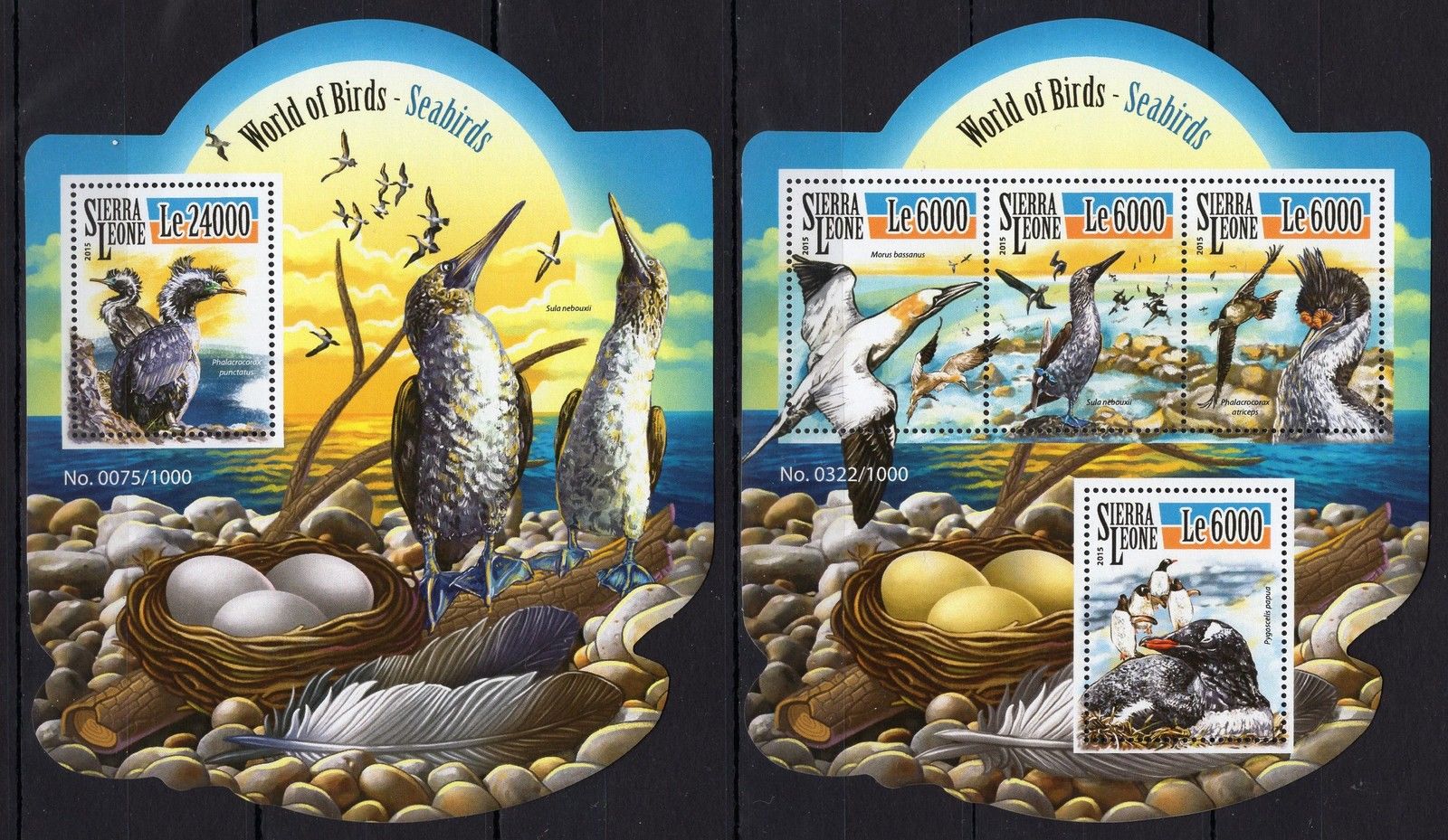 (image for) Sierra Leone 2015 Stamps Odd Shape Sea Birds MNH