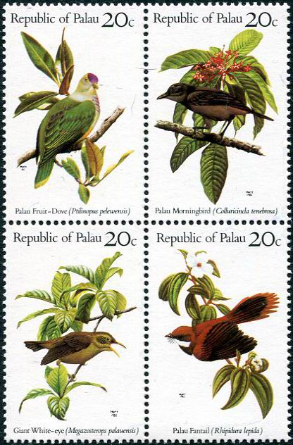(image for) Palau 1983 Stamps Song Birds Fruit Doves Morning Fantail