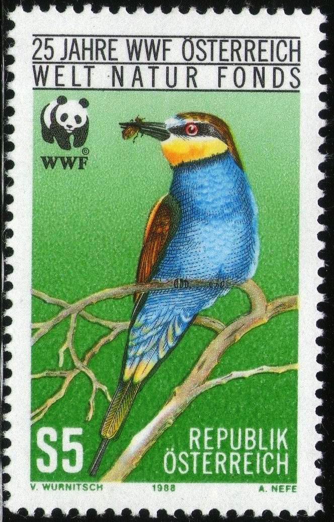 (image for) WWF Austria 1988 Stamp Bee Eater Bird MNH