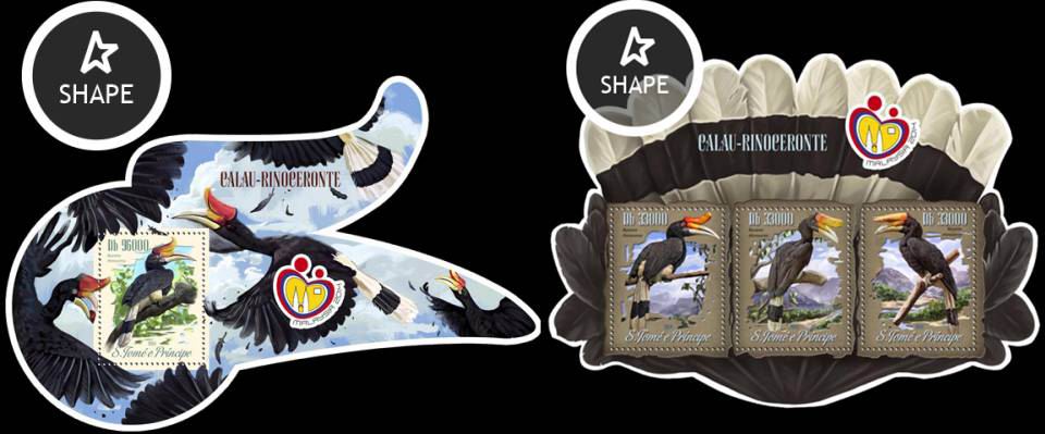(image for) Sao Tome & Principe 2014 Stamps Odd Shape Birds