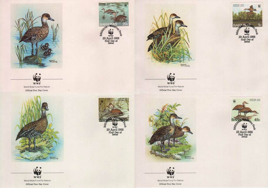(image for) WWF Bahamas 1988 Fdc Ducks