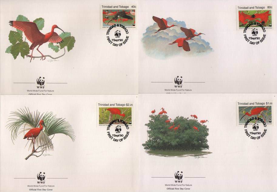 (image for) WWF Trinidad & Tobago 1990 Fdc Scarlet Ibis