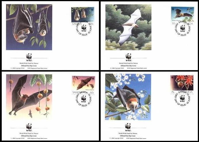 (image for) WWF Samoa 1993 Fdc Fruit Bats Birds