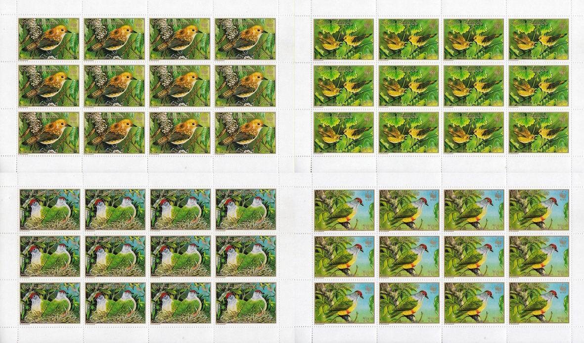 (image for) WWF Cook Island 1989 Stamps Sheets Rarotonga Flycatcher MNH