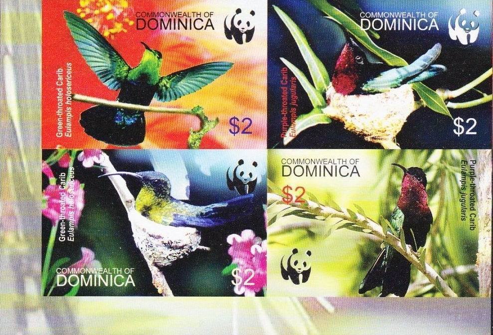 (image for) WWF Dominica 2005 Imperf Stamps Caribs Humming Bird MNH