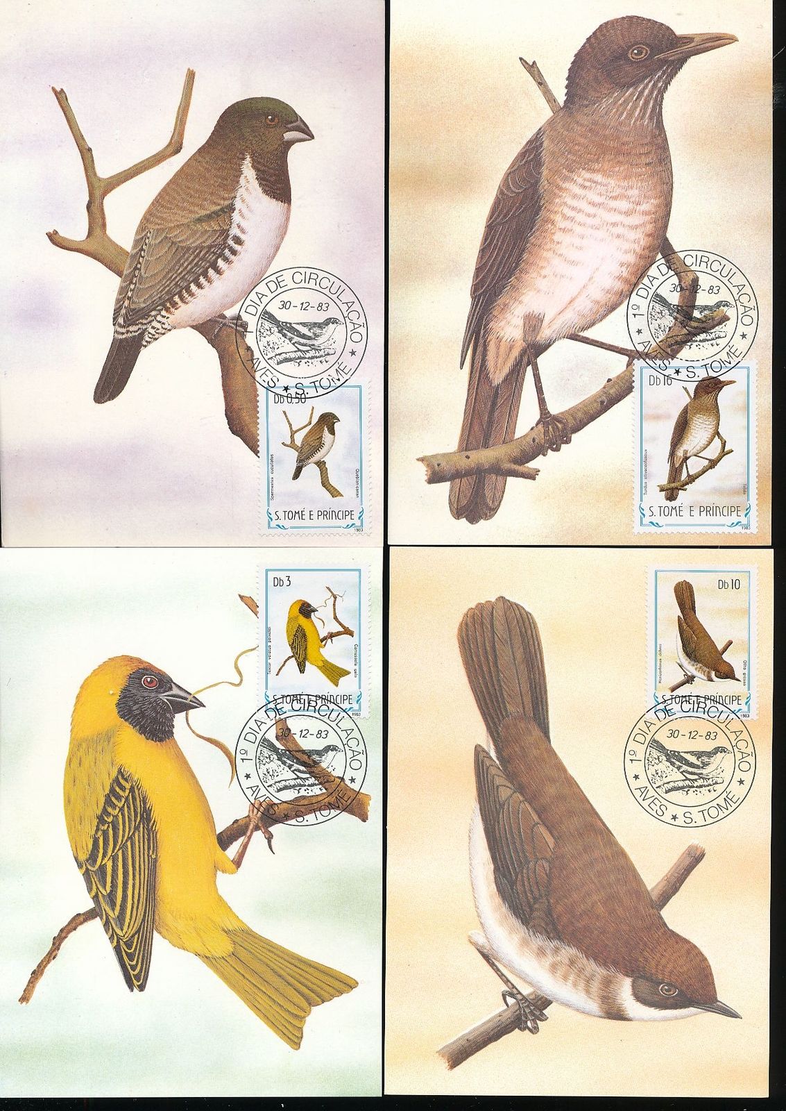 (image for) S.Tome E. Principe 1983 Maxi Cards Birds USED