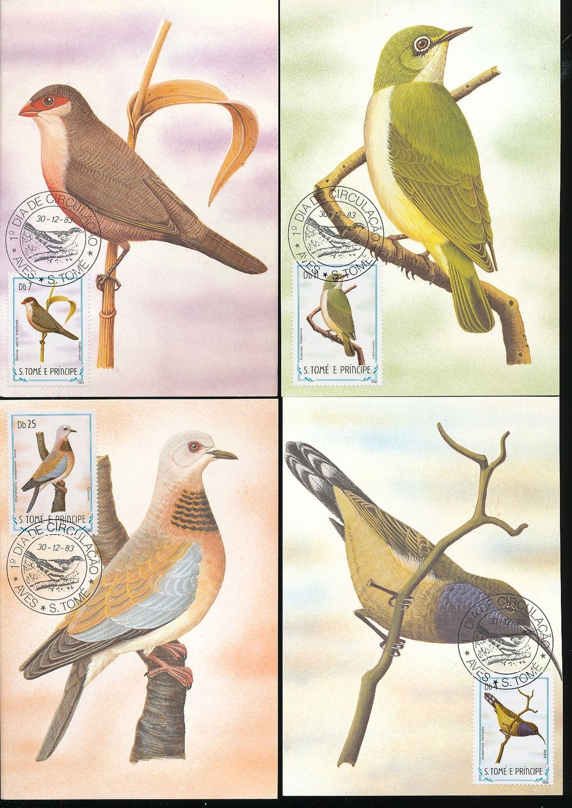 (image for) S.Tome E. Principe 1983 Maxi Cards Birds USED
