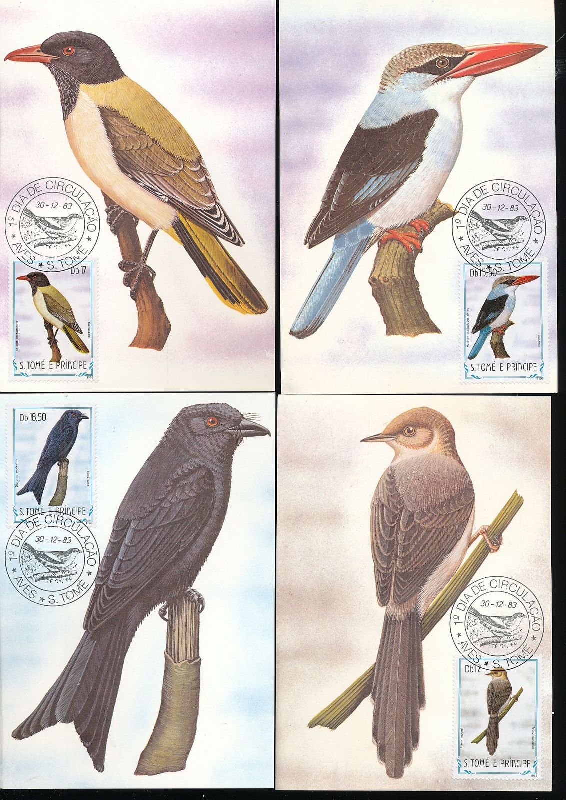 (image for) S.Tome E. Principe 1983 Maxi Cards Birds USED