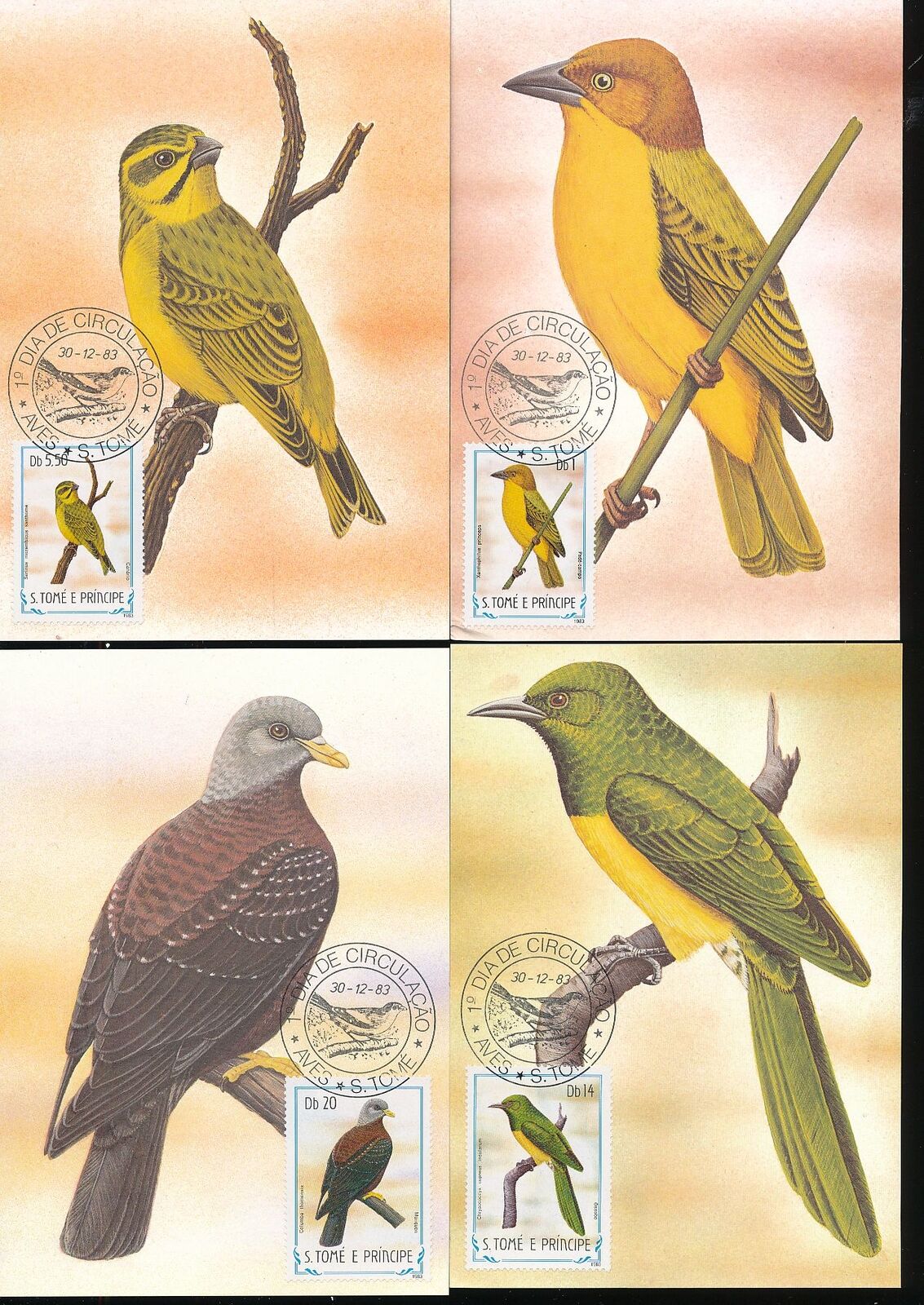 (image for) S.Tome E. Principe 1983 Maxi Cards Birds USED