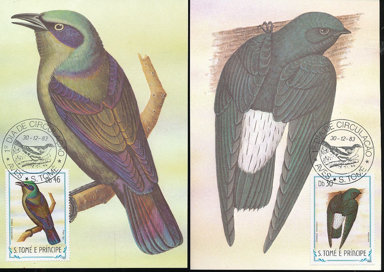 (image for) S.Tome E. Principe 1983 Maxi Cards Birds USED