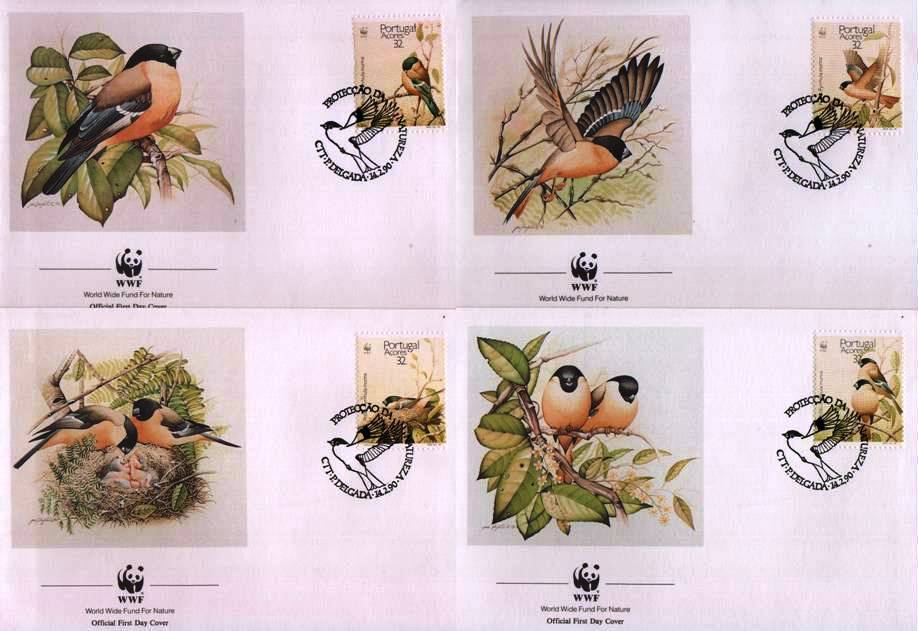 (image for) WWF Portugal 1990 Fdc Bullfinch Birds