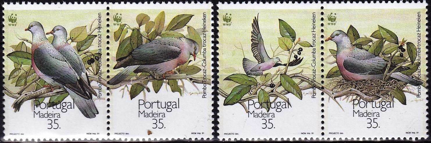 (image for) WWF Portugal 1991 Stamps Pigeon Birds MNH