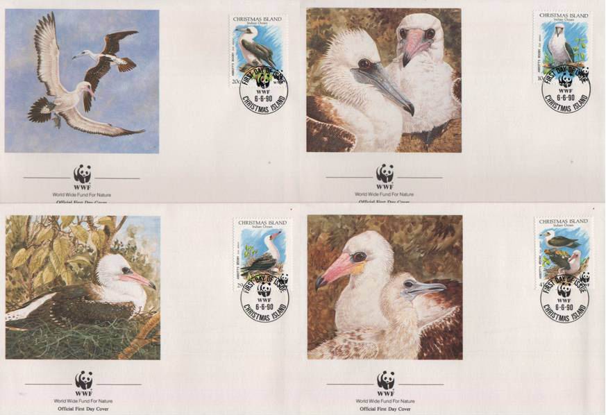 (image for) WWF Christmas 1990 Fdc Booby BirdsMNH