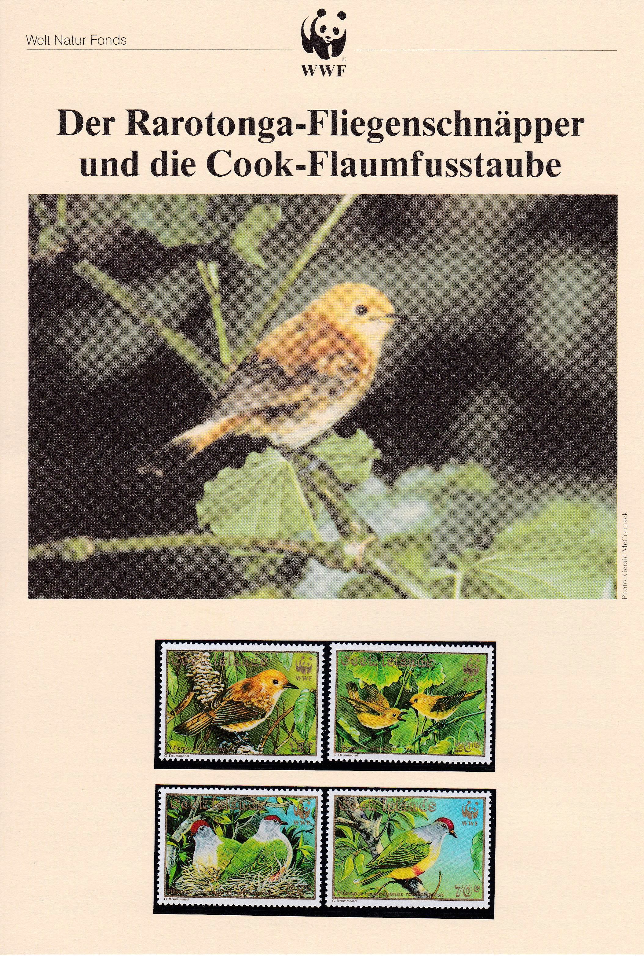(image for) WWF Cook Island 1989 Fdc Maxi Cards S/Sheet & Stamps Birds