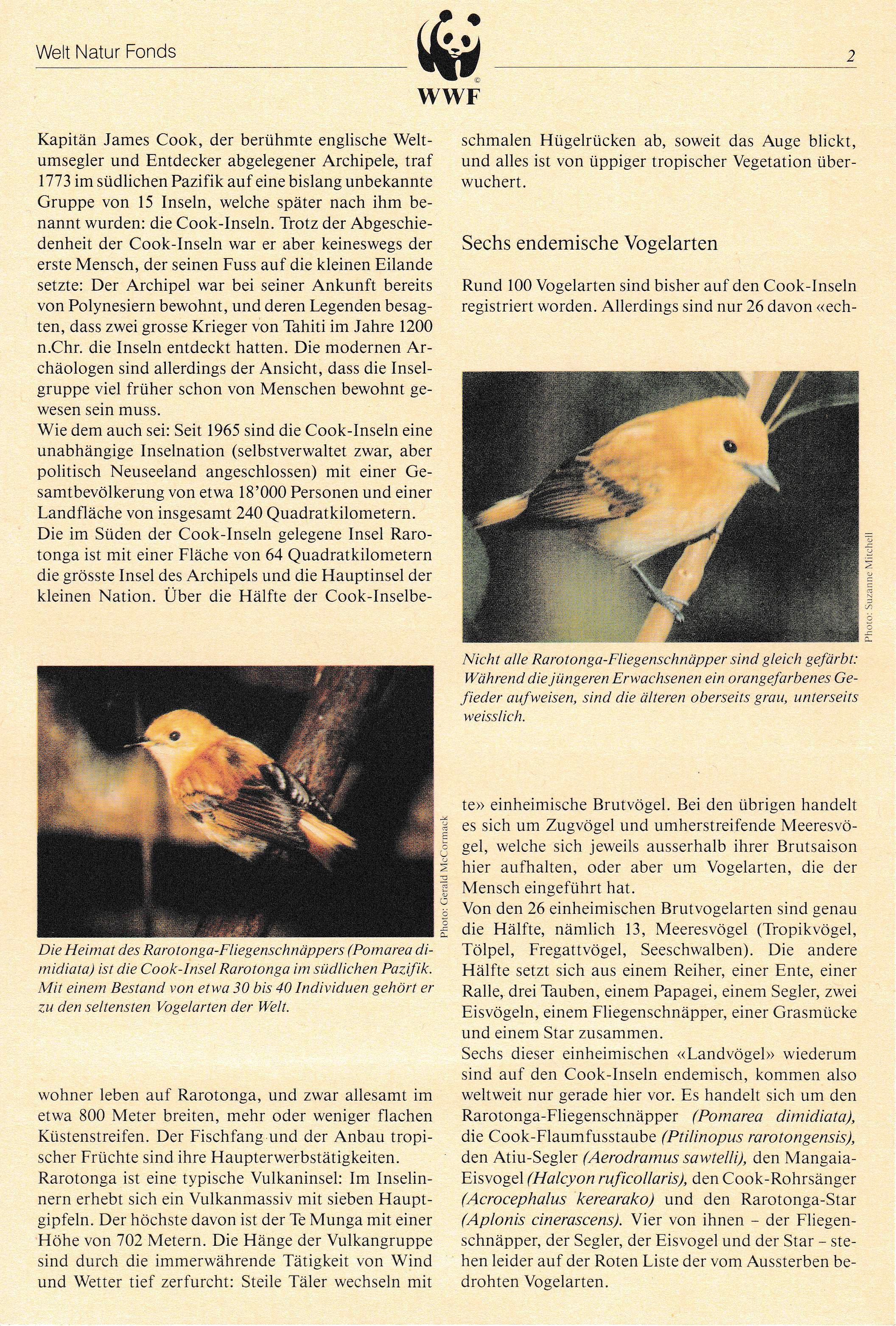 (image for) WWF Cook Island 1989 Fdc Maxi Cards S/Sheet & Stamps Birds