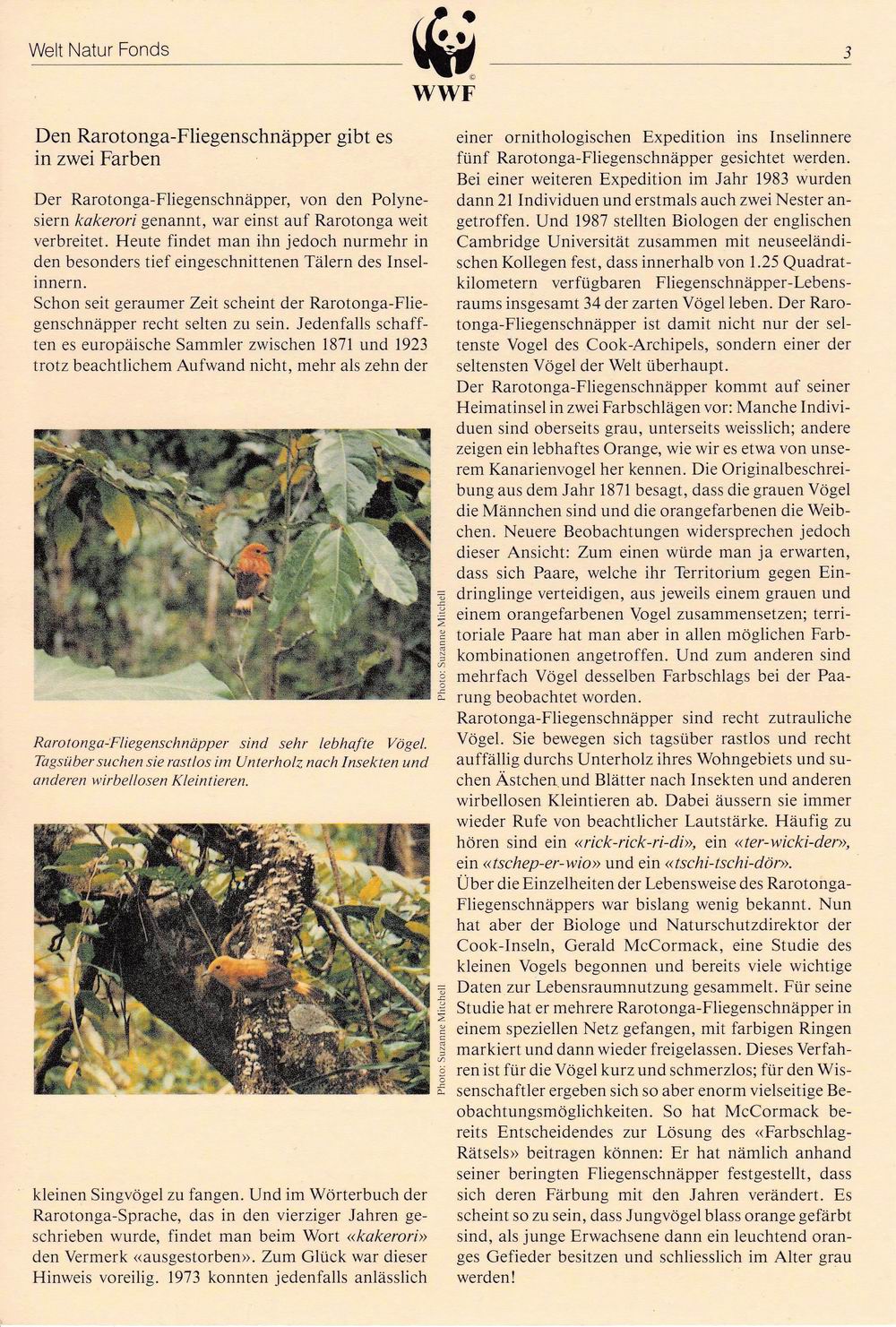 (image for) WWF Cook Island 1989 Fdc Maxi Cards S/Sheet & Stamps Birds
