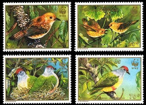 (image for) WWF Cook Island 1989 Fdc Maxi Cards S/Sheet & Stamps Birds