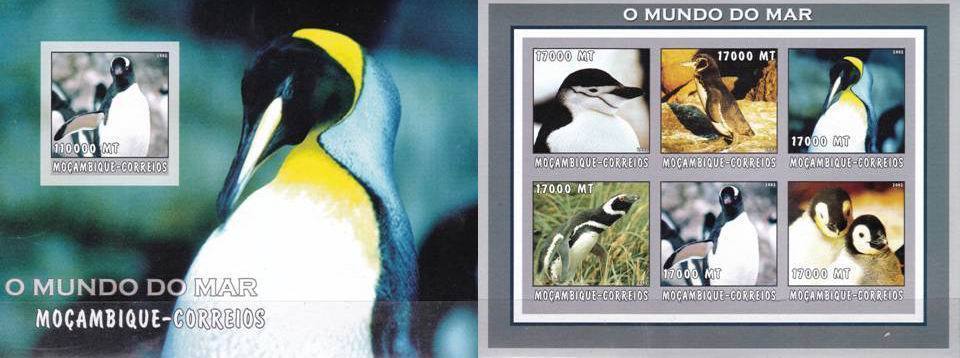 (image for) Mozambique 2007 S/Sheet Stamps Birds Penguins