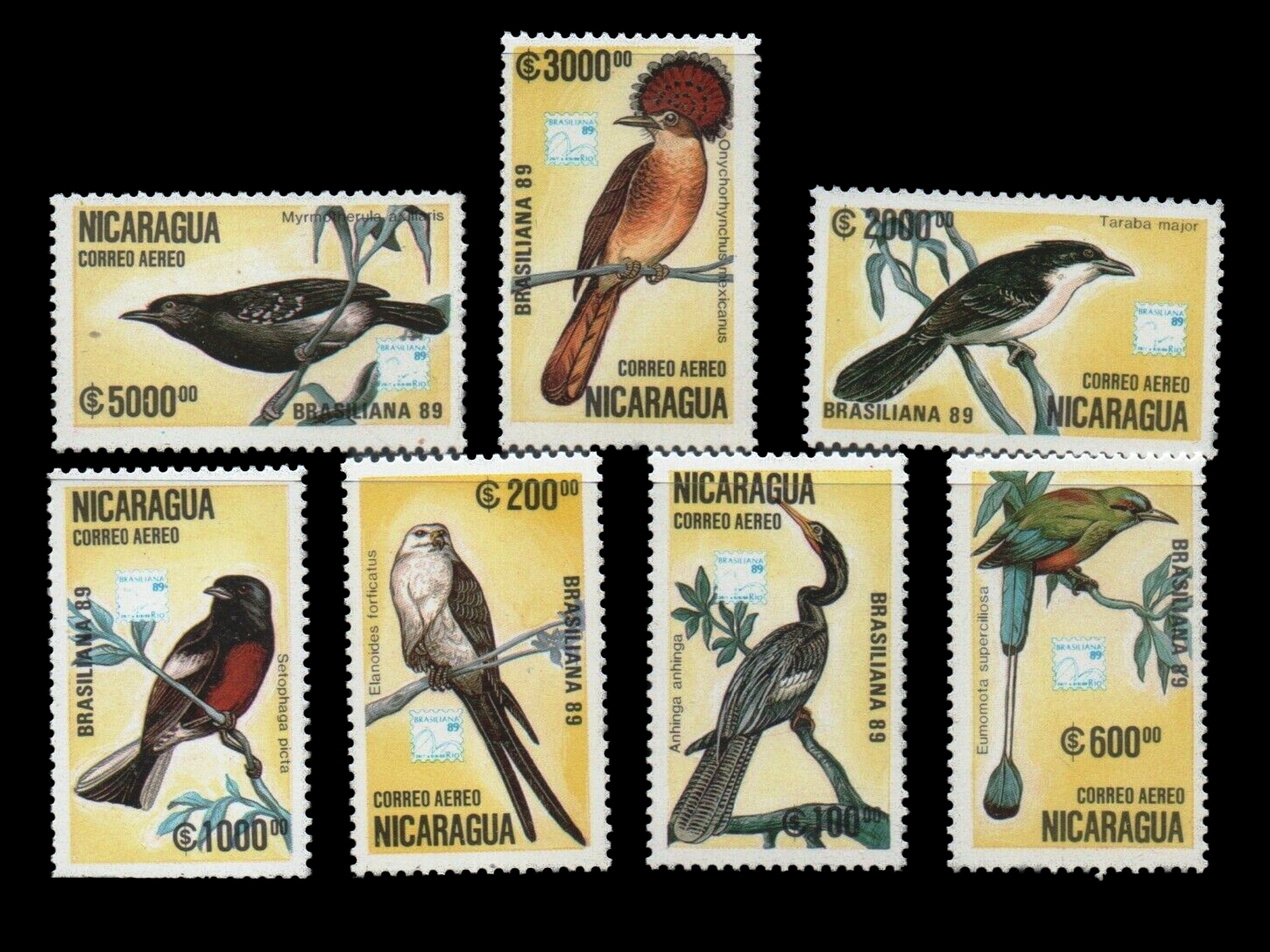 (image for) Nicargua 1989 Stamps Birds