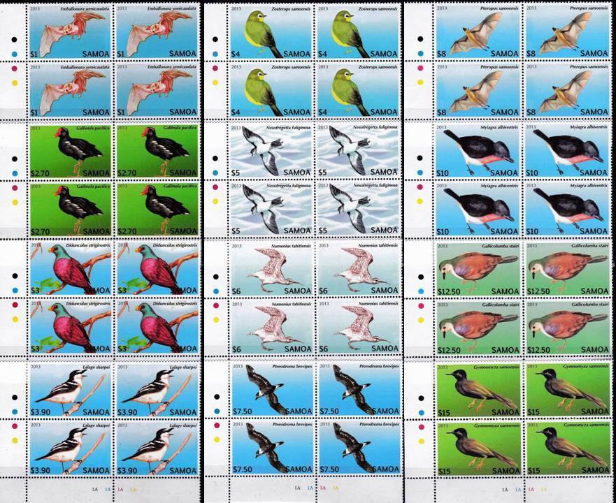 (image for) Samoa 2013 Stamps Birds Complete Set MNH