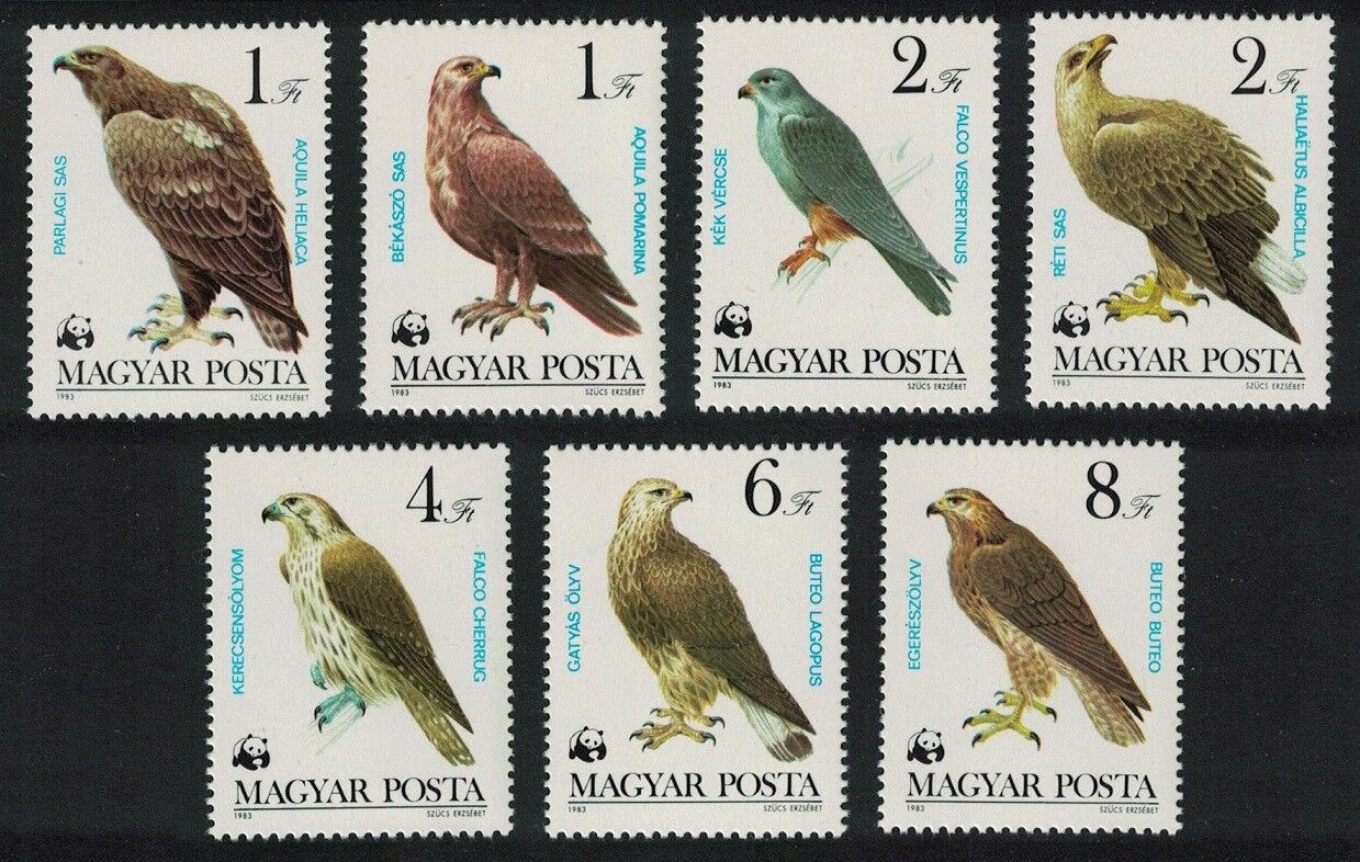 (image for) WWF Hungary 1983 Stamps Birds Of Prey Falcons MNH