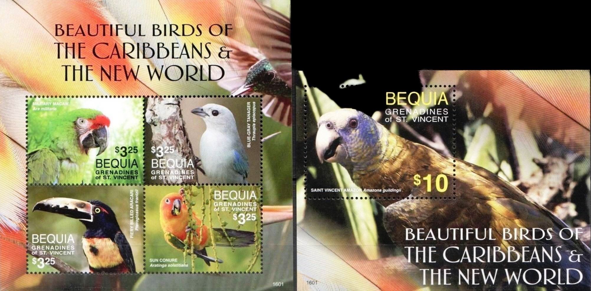 (image for) Bequia 2016 Stamps Birds Of The Carribean MNH