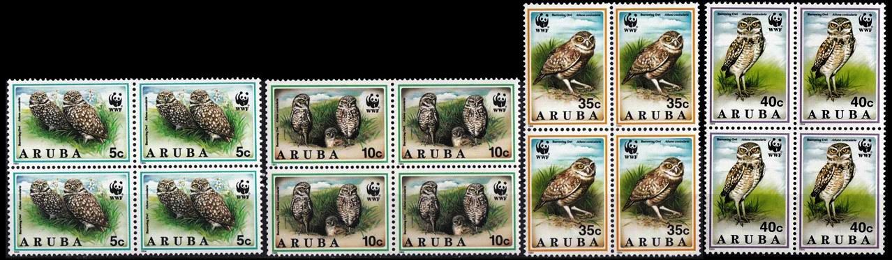 (image for) WWF Aruba 1994 Stamps Birds Burrowing Owls
