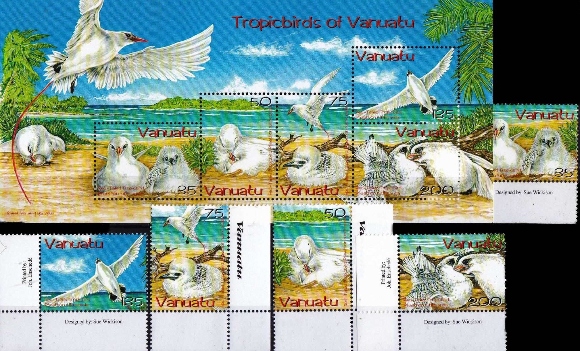 (image for) Vanuatu 2004 S/Sheet & Stamps Tropic Birds MNH