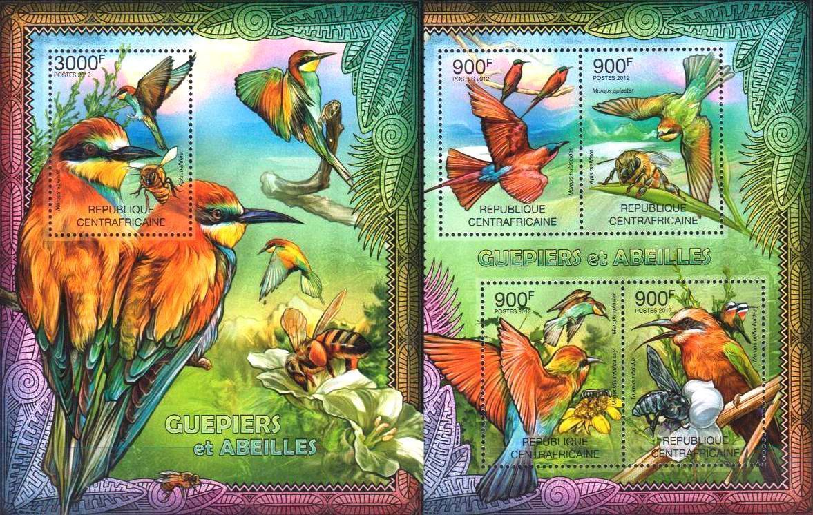 (image for) Central Africa 2012 S/Sheet Stamps Bee Eater Birds MNH
