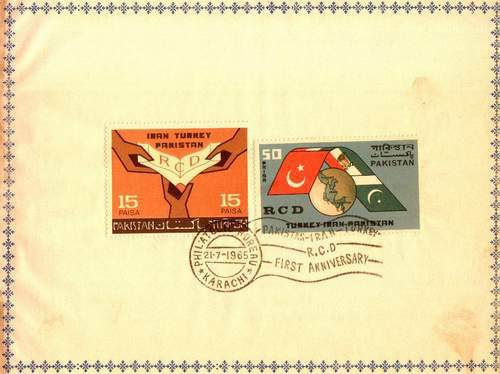 (image for) Pakistan Stamps 1965 Booklet Rcd Iran Tukey Reza Shah Pehlvi