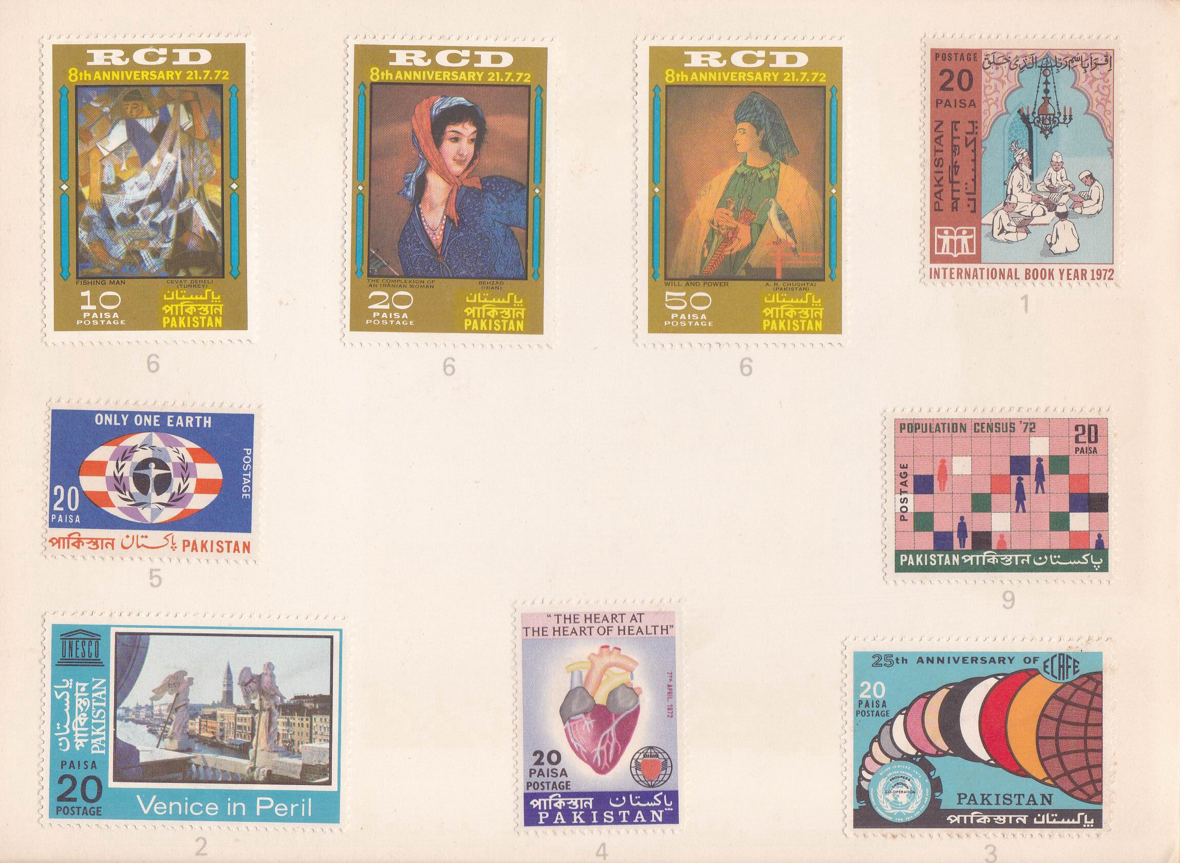 (image for) Pakistan Stamps 1972 Year Pack Rcd Blood Donation Nuclear Plant