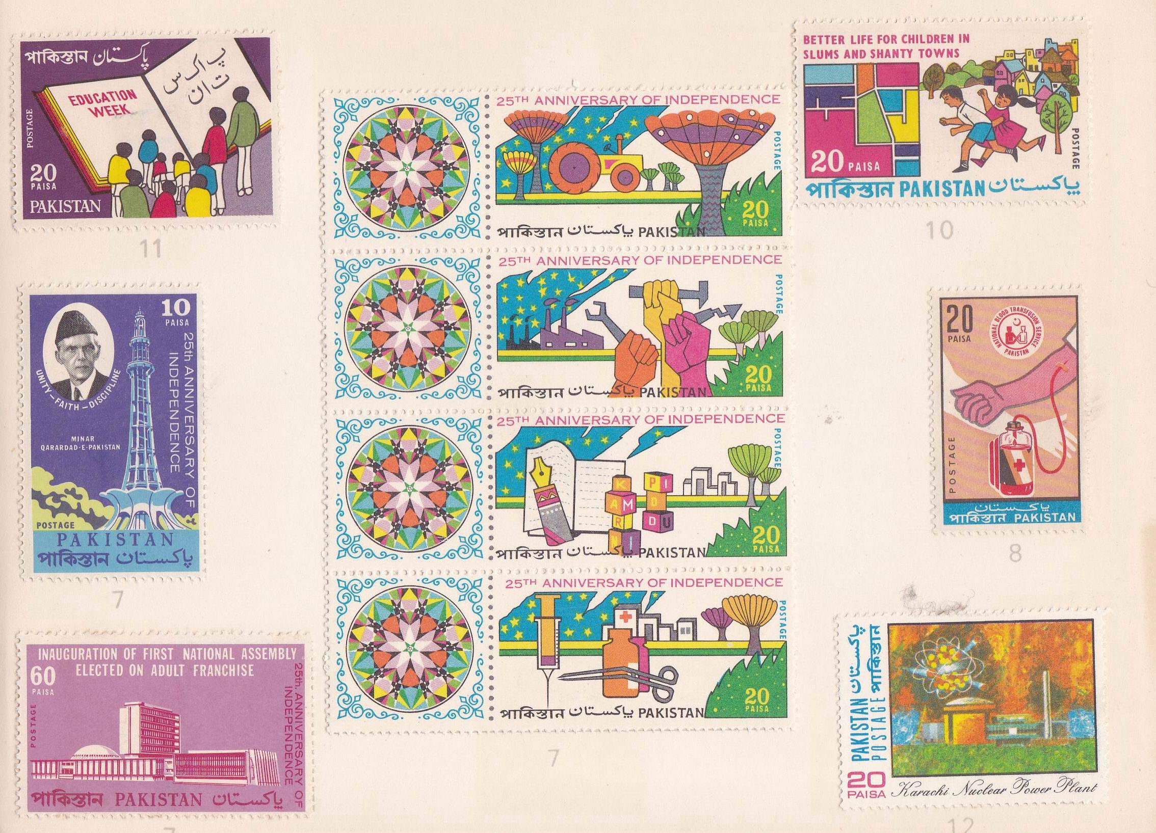 (image for) Pakistan Stamps 1972 Year Pack Rcd Blood Donation Nuclear Plant