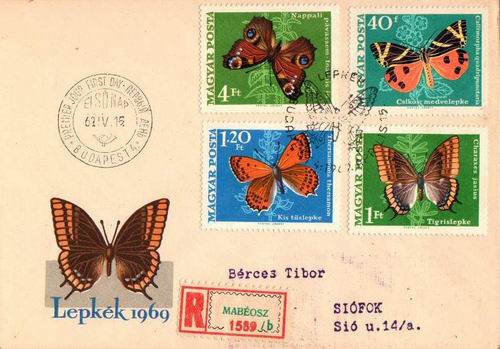 Hungary 1969 Fdcs Butterflies - Click Image to Close
