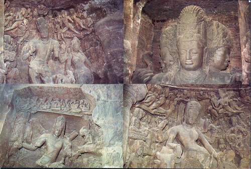 (image for) India Postcard Rock Carvings At Elephant Caves