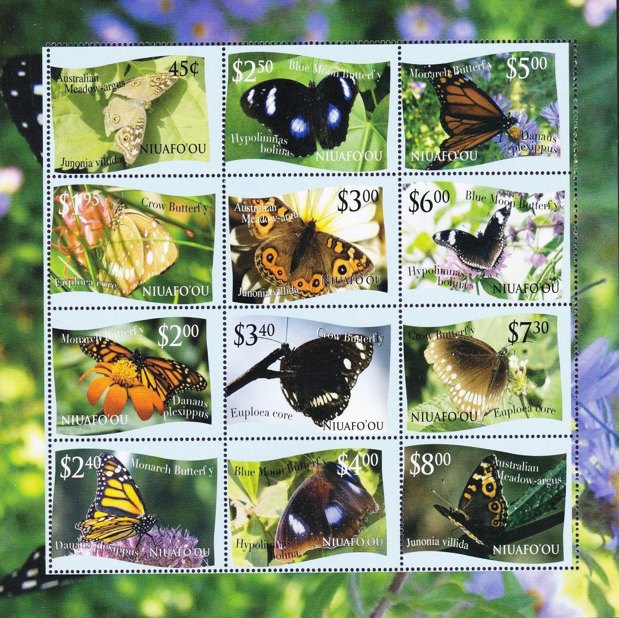 (image for) Tonga Niuafo'ou 2013 Stamps Butterflies & Flowers MNH