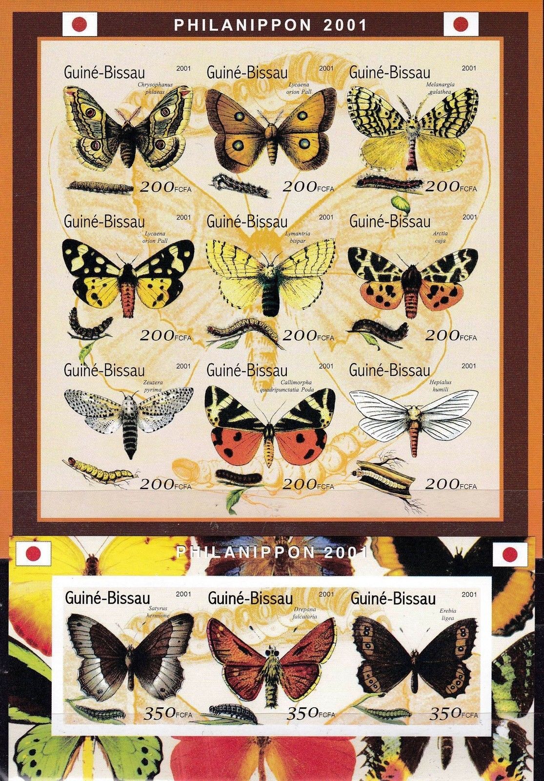 (image for) Guinea Bissau 2001 Stamps Butterflies Insects MNH