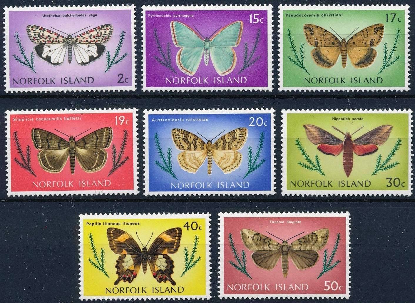 (image for) Norfolk Island 1977 Stamps Butterflies Insects MNH