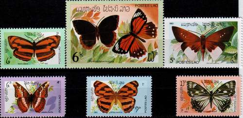 (image for) Laos 1982 Stamps Butterflies