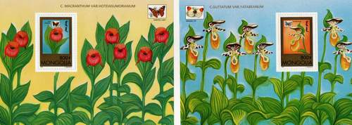 (image for) Mongolia S/Sheet & Stamp Sheets Butterflies & Orchids