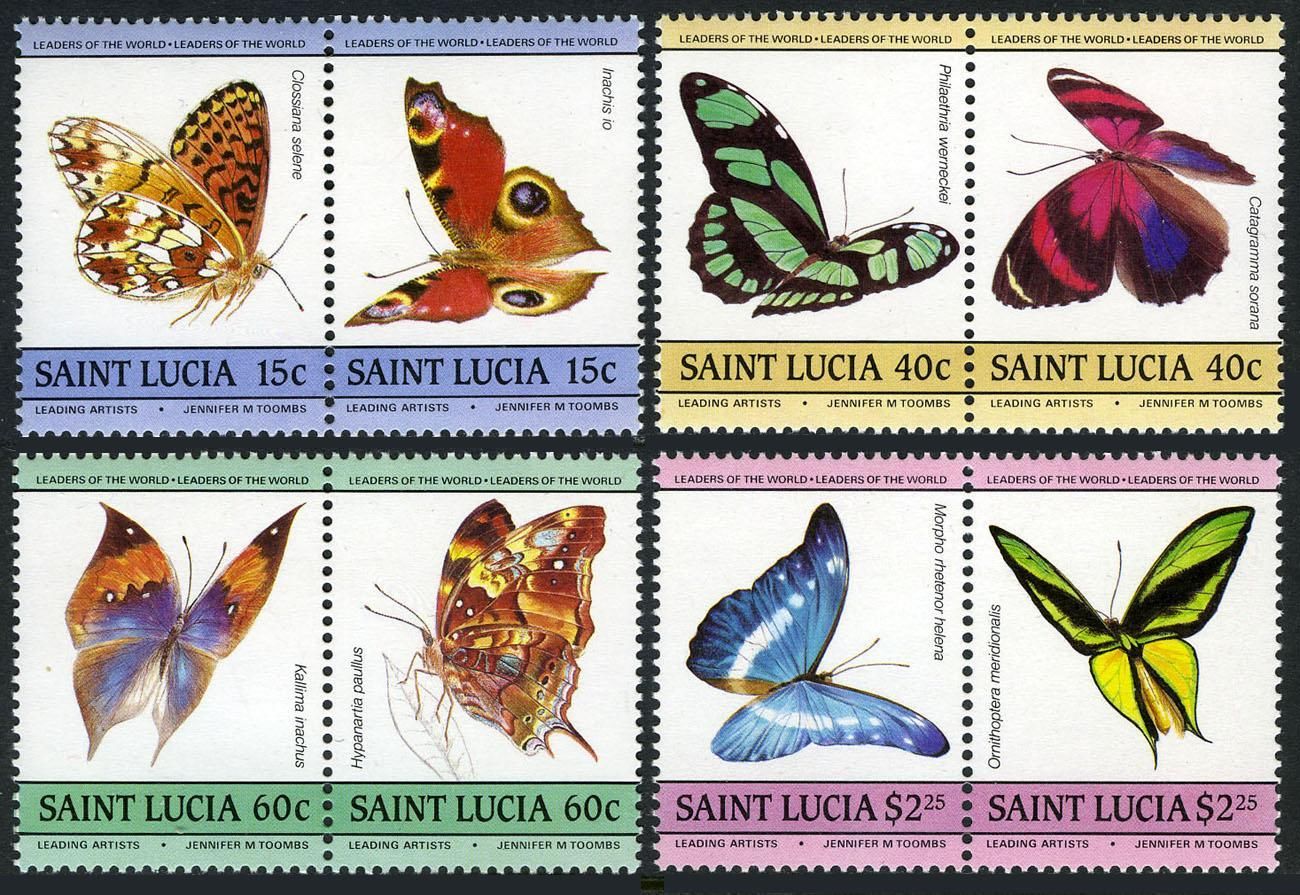 (image for) St Lucia 1985 Stamps Butterflies Of St Lucia MNH