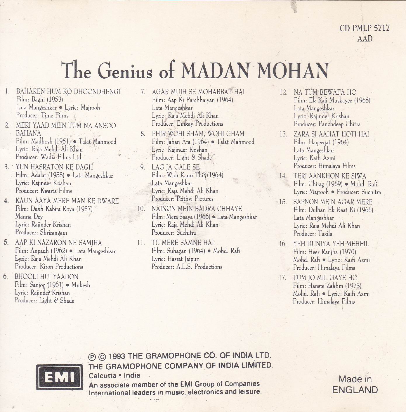 (image for) The Genius Of Kalyanji Anandji T Seriers Cd