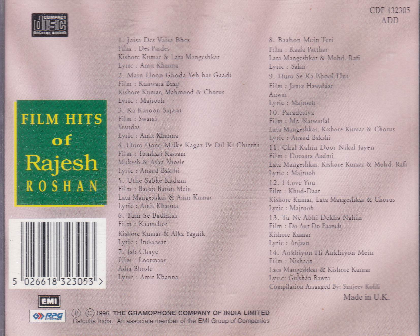 (image for) The Genius Of Rajesh Roshan Emi Cd