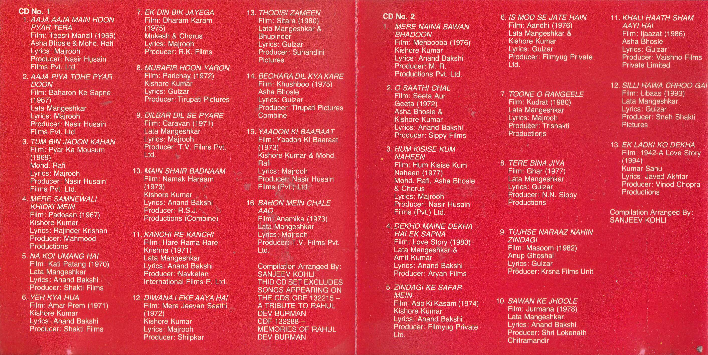 (image for) The Golden Collection Of R D burman Emi Cd