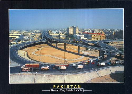 (image for) Pakistan Beautiful Postcard Kemari Overhead Karachi