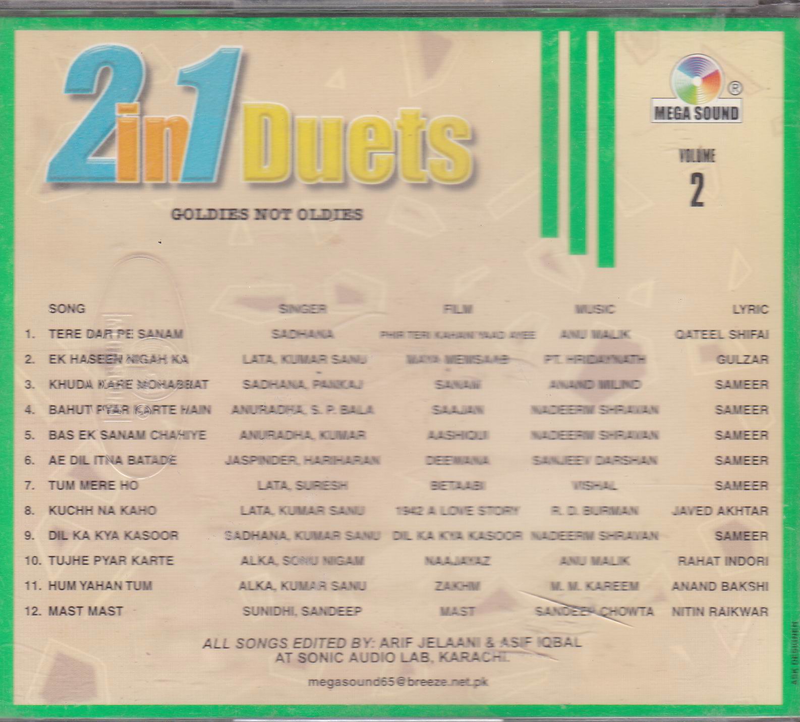 (image for) Mega Sound 2 In 1 Duets Vol 2 Superb Recording Cd