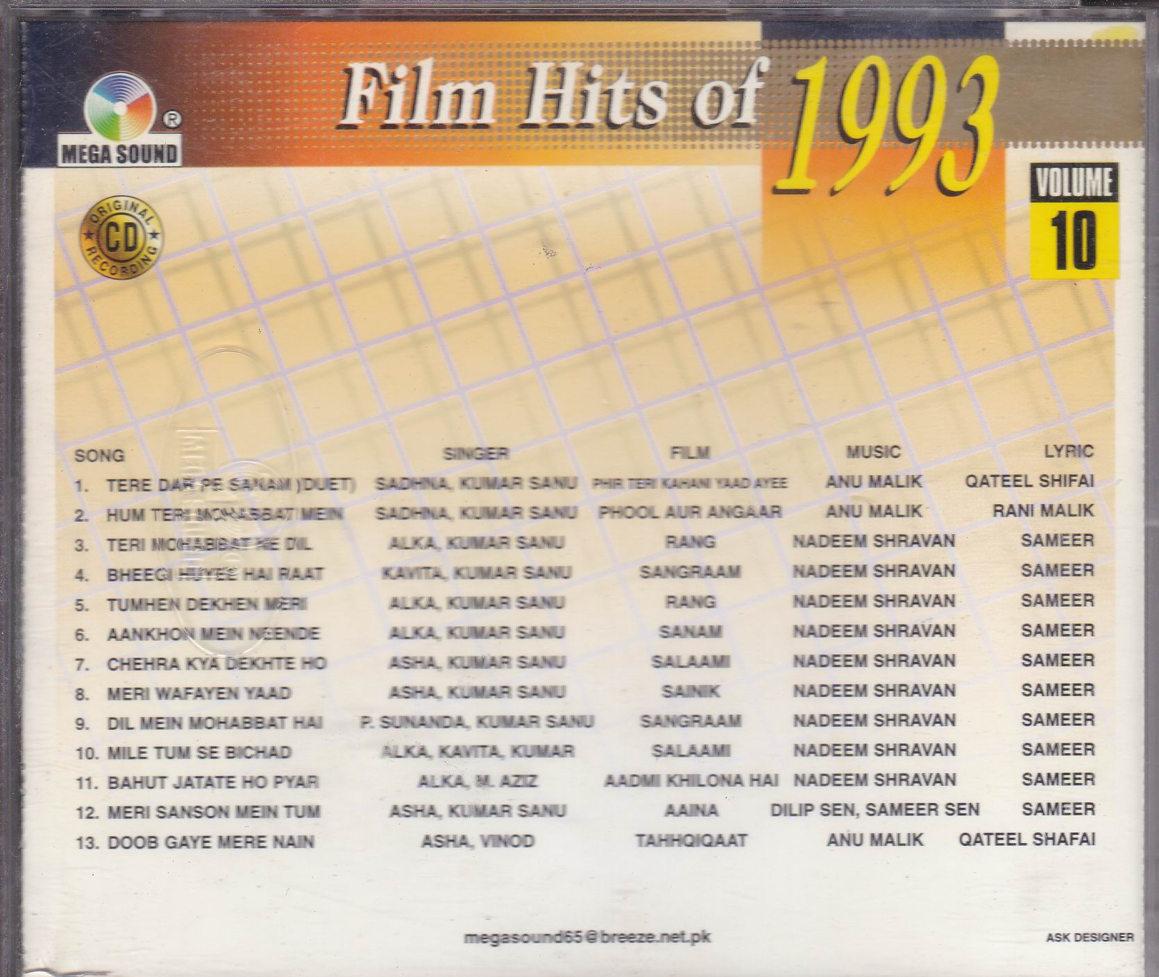 (image for) Film Hits Of 1990 Vol 10 MS Cd Superb Recording