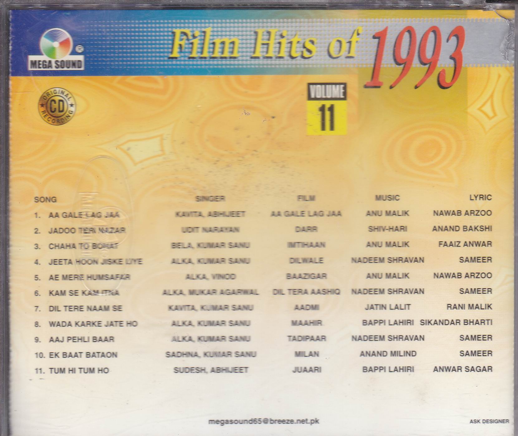 (image for) Film Hits Of 1990 Vol 11 MS Cd Superb Recording