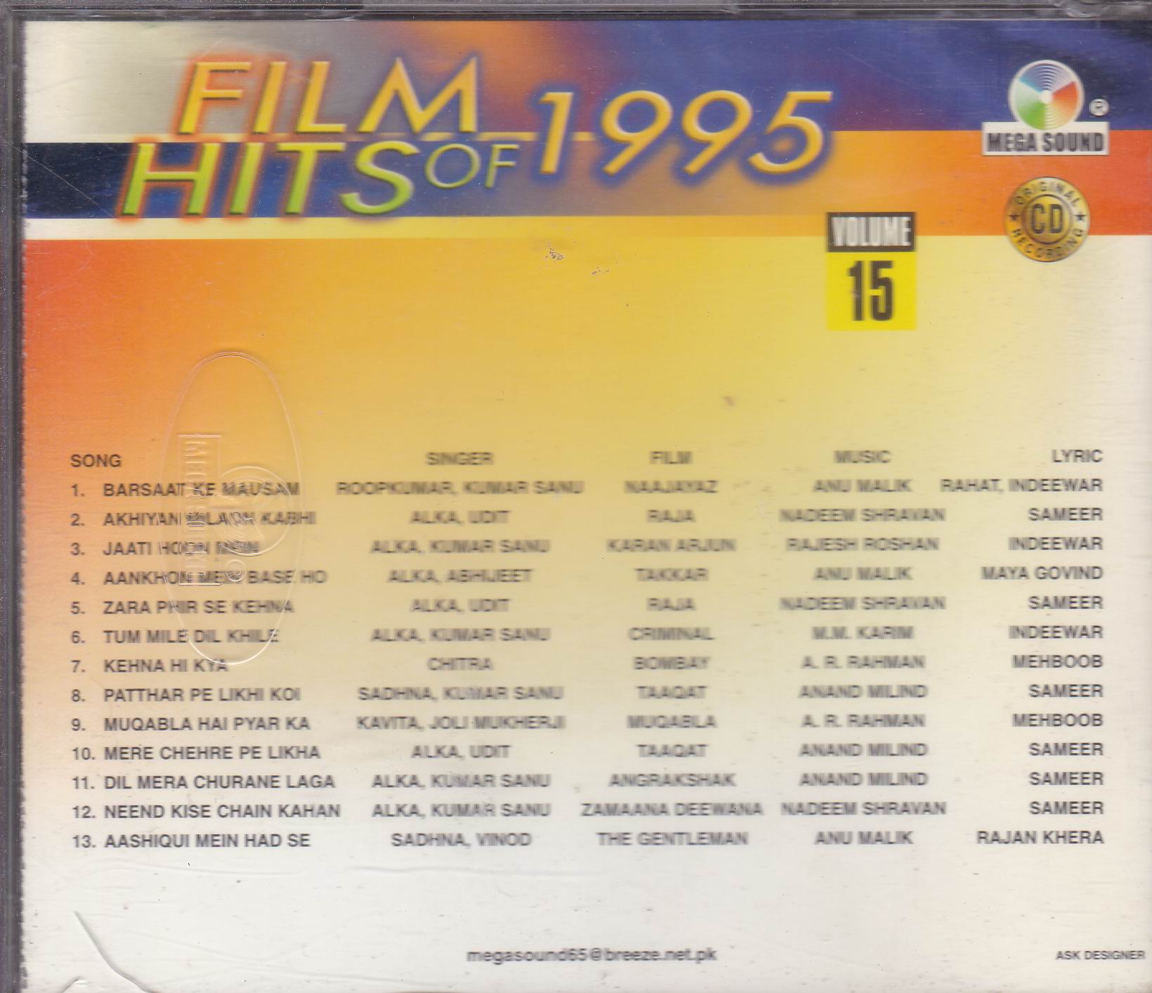 (image for) Film Hits Of 1990 Vol 15 MS Cd Superb Recording