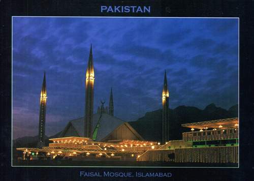 (image for) Pakistan Beautiful Postcard Faisal Mosque Islamabad
